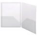 A white Smead poly pocket folder with a clear plastic cover over a white surface.