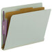 A Smead file folder with purple SafeSHIELD separators.