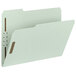A white Smead file folder with two brown tabs and 2 fasteners.