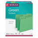A box of Smead green file folders.