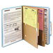 A Smead brown classification folder with a yellow paper inside.
