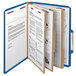 A Smead SafeSHIELD classification folder with papers inside.