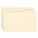 A group of Smead legal size file folders with reinforced 1/3 cut assorted tabs in four colors.