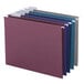 A set of Smead hanging file folders in various colors.
