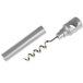 A Franmara silver plastic pocket corkscrew with a spiral.