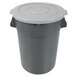 A grey plastic bin with a grey lid.
