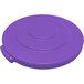 A purple plastic Carlisle Bronco lid with a hole.