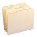 Smead file folders with reinforced assorted tabs in four different colors.