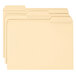 A group of Smead letter size file folders with reinforced tab cuts in assorted colors.