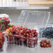 4 lb. Clear Vented Clamshell Produce / Berry Container - 160/Case Main Thumbnail 4