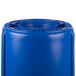 A blue plastic container with a lid.