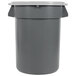 A grey Continental trash can with a grey lid.