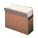 A brown Smead file pocket with several files inside.