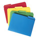 Several colorful Smead letter size file folders in assorted colors on a white background.