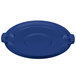 A blue plastic Carlisle Bronco lid with three handles.