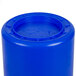 A blue plastic Continental Huskee recycling / trash container with a white lid.