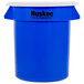 A blue Continental Huskee 20 gallon round container with white lid.