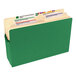 Smead 74226 Legal Size File Pocket - 3 1/2" Expansion with Straight Cut Tab, Green Main Thumbnail 2