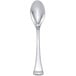 A close-up of a Chef & Sommelier stainless steel dinner spoon with a long handle.