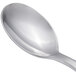 A Chef & Sommelier Kya stainless steel demitasse spoon with a silver handle.