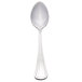 A silver spoon with a stainless steel bowl and handle.