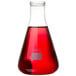 An American Metalcraft Erlenmeyer flask filled with red liquid.