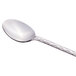 A close-up of a Libbey stainless steel iced tea spoon with a textured handle.