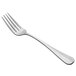 A Libbey stainless steel European dinner fork with a silver handle.