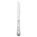 A Libbey stainless steel dinner knife with a fluted design on the handle.