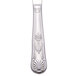 A close-up of a Libbey Kings stainless steel dinner knife with a fluted design on the handle.