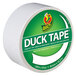 A roll of Duck Tape with a green label on a white background.
