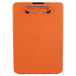 An orange Saunders SlimMate storage clipboard with a black clip.