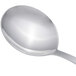 An Arcoroc stainless steel soup spoon with a handle.