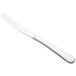 A Libbey stainless steel entree knife with a fluted silver handle.