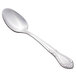 A Libbey Lady Astor stainless steel teaspoon with a handle.