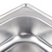 A close-up of a stainless steel tray.