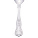 A white Libbey teaspoon with a silver handle and the word "Kings" engraved on the handle.
