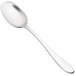 A close-up of a Chef & Sommelier stainless steel dinner spoon with a long handle.