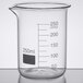 An American Metalcraft Beaker Glass with measurements on it.