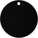 A black round Epicurean Richlite wood fiber pizza board with a hole in the center.