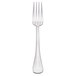 A silver Libbey stainless steel utility fork with a white handle.