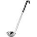 Vollrath 4980420 Jacob's Pride 4 oz. One-Piece Stainless Steel Ladle with Black Kool-Touch® Handle Main Thumbnail 3