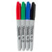 A group of Sharpie fine tip permanent markers with assorted colors.
