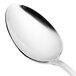 A close-up of a Chef & Sommelier stainless steel spoon with a white handle.