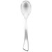 A close-up of a Chef & Sommelier stainless steel dessert spoon with a silver handle.