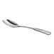 An Acopa Atglen stainless steel dinner/dessert spoon with a silver handle and spoon.