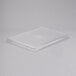 A clear plastic bakery tray on a white background.