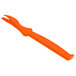 An orange plastic Choice Shuckaneer seafood sheller with white handles.