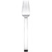 An Arcoroc stainless steel salad fork with a silver metal finish and white handle.