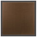 A brown square Aarco bulletin board with a black border.